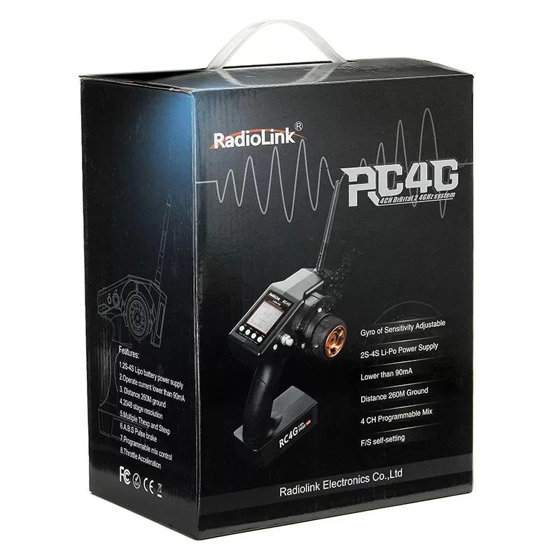 RadioLink RC4GS 2,4G 4CH coche контроллер трансмисор+ R6FG гироскоп внутренний рецептор para RC coche barco