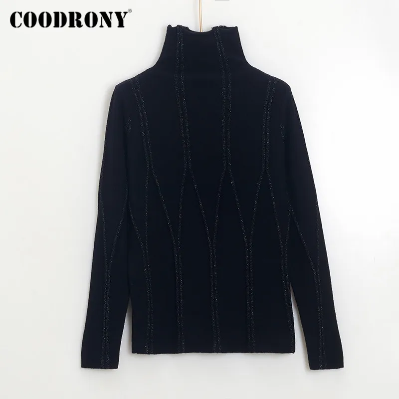 COODRONY Brand Casual Elegant Slim High Quality Wool Pullover Sweaters Women 2020 Winter Knitted Striped Female Jumpers W1120