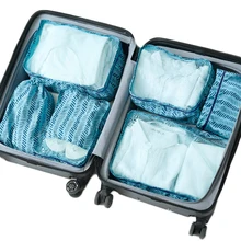 7 sztuk lekkiej tkaniny pamięci przenośna torba do przechowywania podróżna, ubrania, buty, kosmetyki, kosmetyczka, sortowanie bagażu