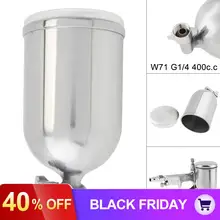 W71 400 мл серебристый пистолет-распылитель из нержавеющей стали с 1/2 дюймовым резьбовым соединителем, автомобильная краска для мытья