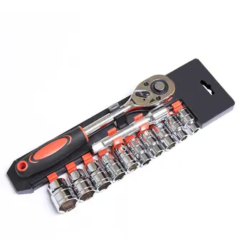

12PCS Car Socket Ratchet Wrench Spanner Kit Sleeve Set Extension Rod Automobile Motorcycle Repairing Combo Tools