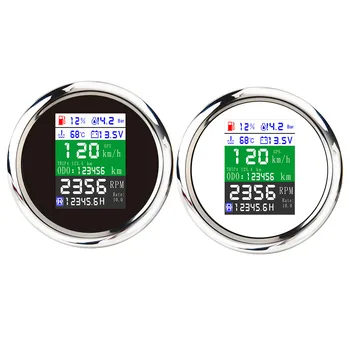 

6 in 1 Multi-functional Digital Gauge GPS Speedometer Tachometer 9-32V Fuel Level Water Temp Oil Pressure 0~10Bar With Alarm