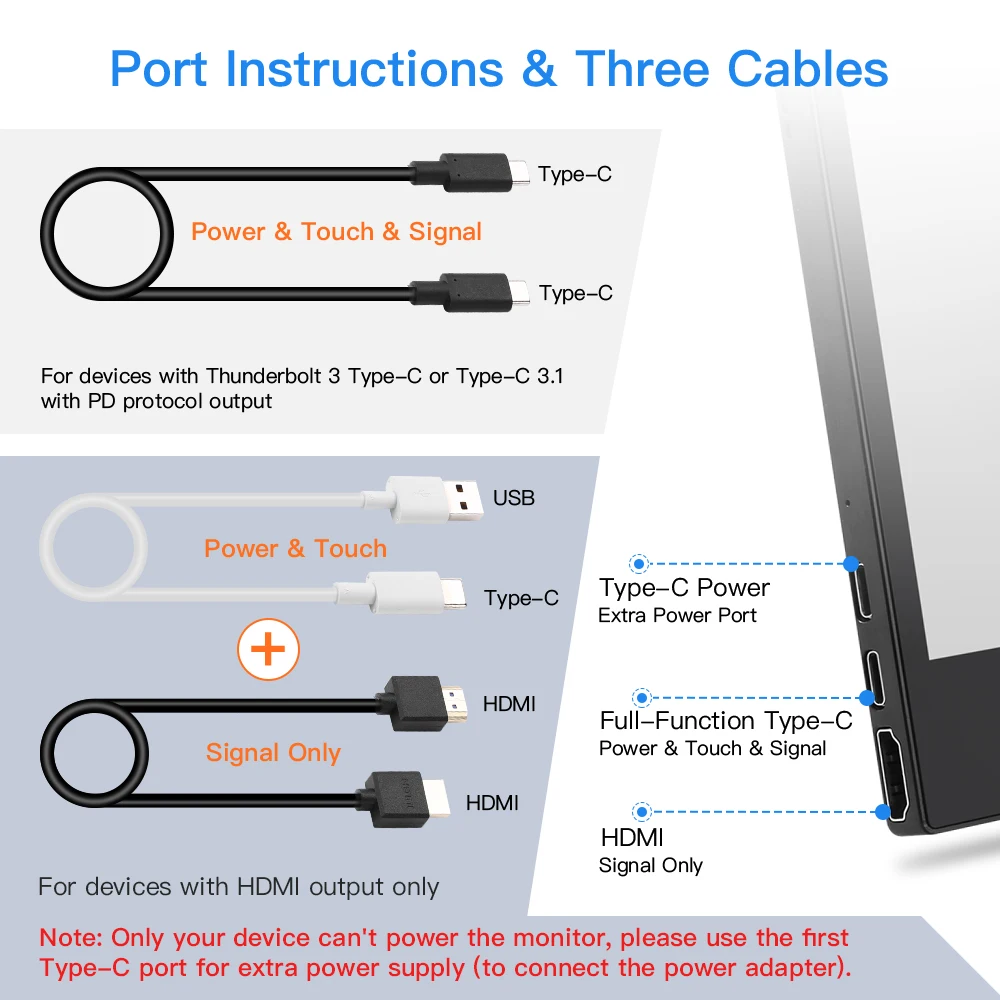 Eyoyo EM13L 13," Портативный ПК USB-C ips сенсорный ЖК-экран игровой монитор FHD 1080P HDMI с кожаным чехол для Macbook PC PS3 PS4