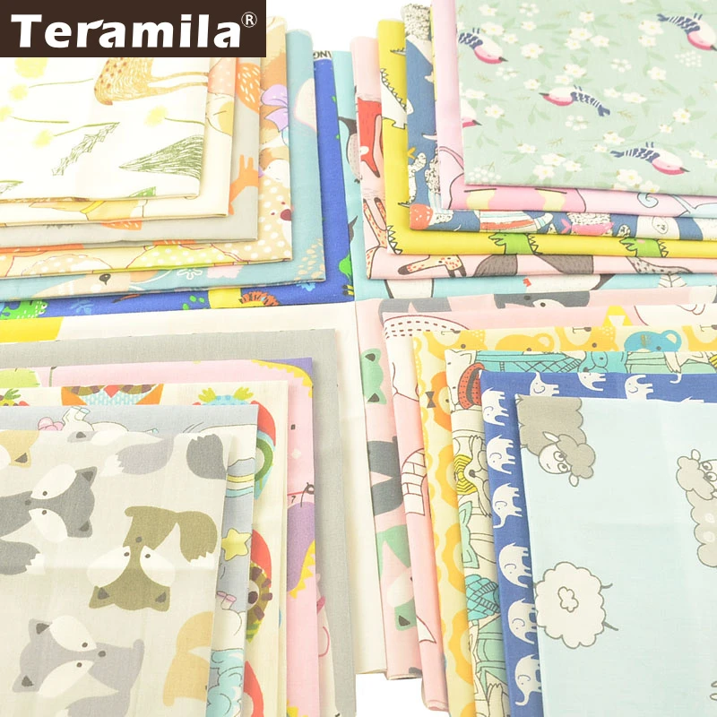 Teramila Flower Design 20x25cm 100% Cotton Fabric Telas Patchwork