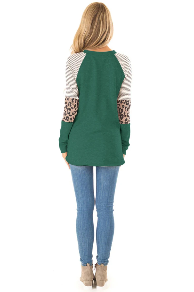 Leopard Casual Women T-shirt 2020 New Loose O-neck t shirt Women Long Sleeve Tee Top Fashion Ladies Female Outwear Women Shirts (1)