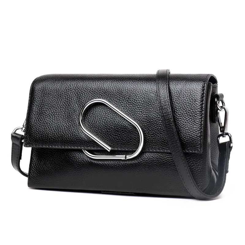 

Genuine Leather Crossbody Bag 2019 Summer New Style Back Shape Bag Clutch Bag Versatile Chain Square Sling Bag