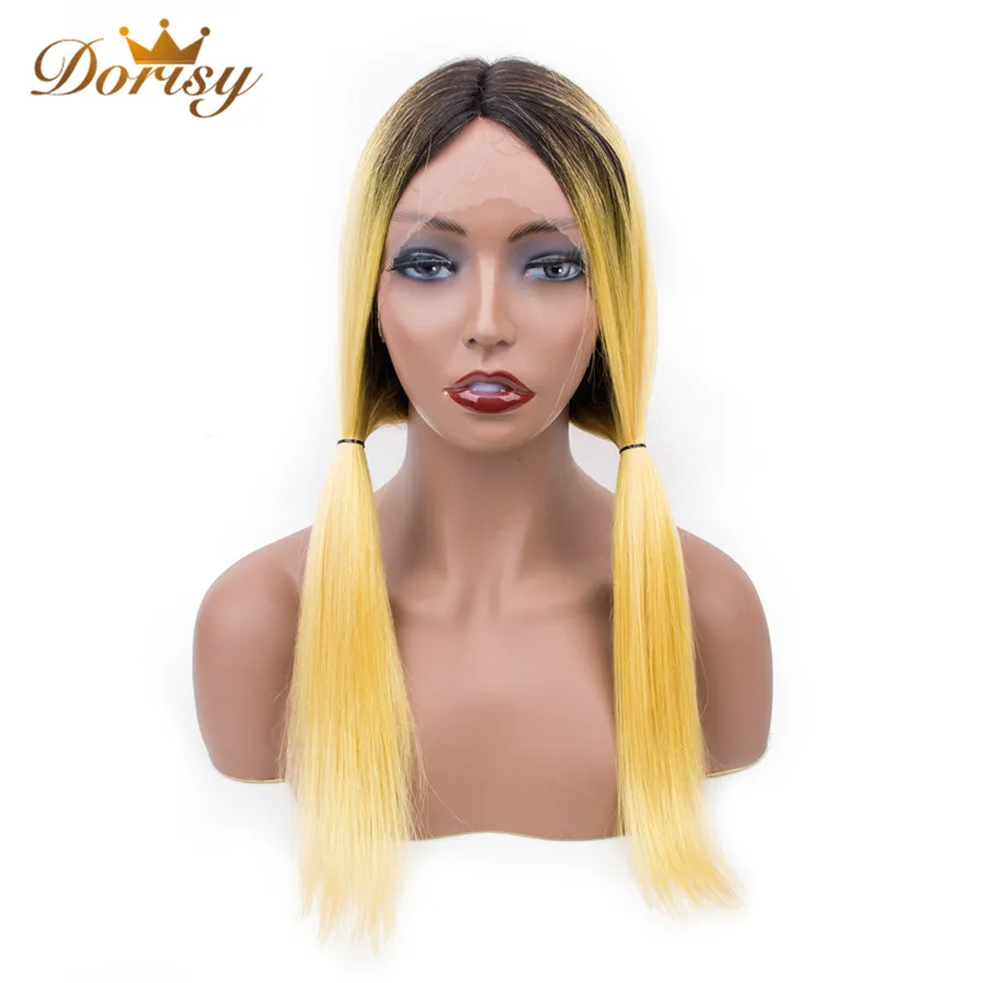 

Glueless Human Hair Wigs Peruvian Straight T1b Yellow Color Lace Human Hair Wigs T Part Lace Wig Straight Pre Plucked Remy Hair