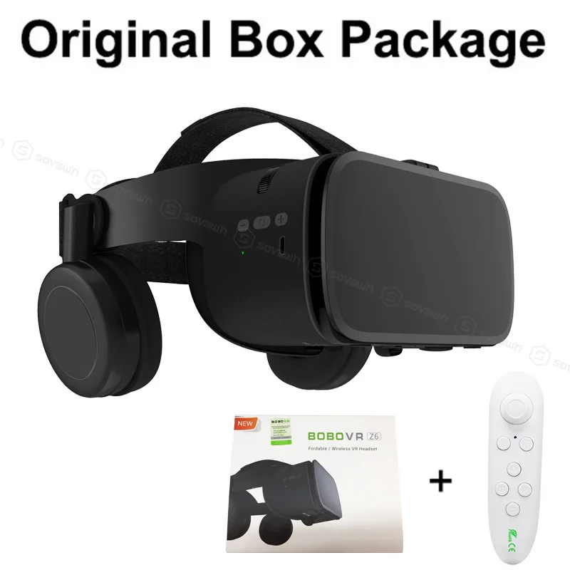 With white 035 BOBO VR Z6, беспроводные Bluetooth 3D очки, виртуальная реальность для смартфона, стерео гарнитура VR, картон для iPhone, Android - Цвет: With white 035