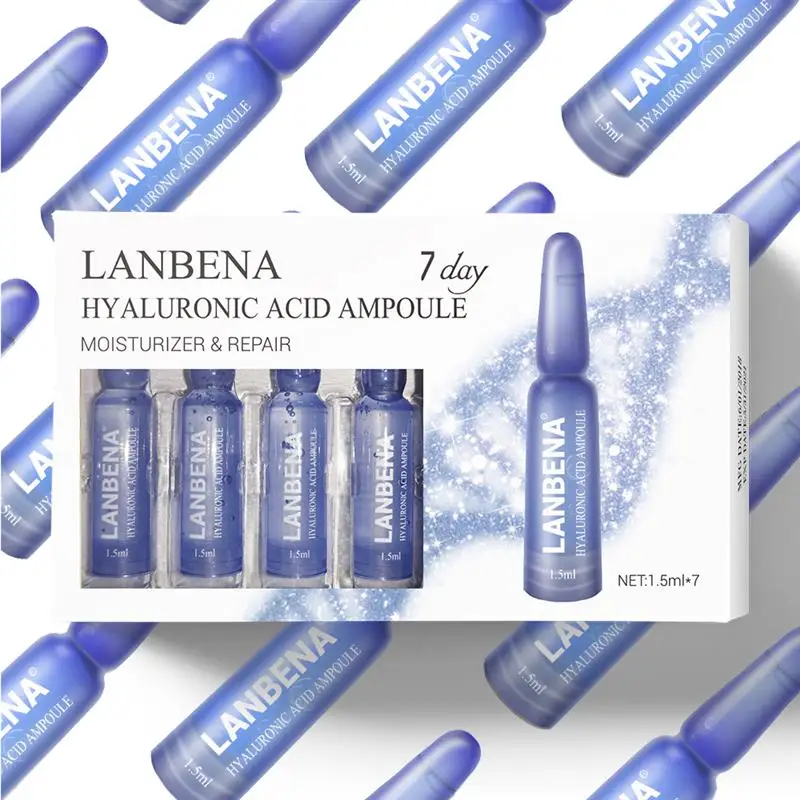 LANBENA Сыворотка для лица ампульная Сыворотка гиалуроновая кислота Витамин С керамид против старения морщин увлажняющий питательный в течение 7 дней - Вес нетто: Hyaluronic acid