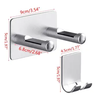 

1Set Bath Aluminium Storage Hanger Wall Mount Hair Dryer Holder Power Cable Hook X4YD