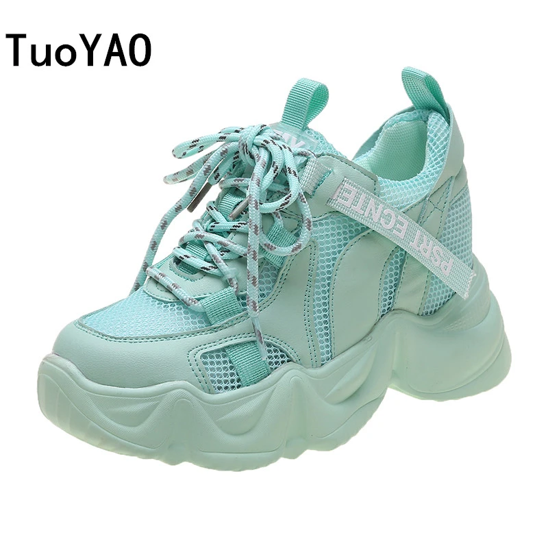 chunky platform lace up trainers