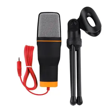 

Professional 3.5mm Audio Condenser Sound Studio Recording Singing Broadcasting Microphone Mic With Tripod For PC Laptop