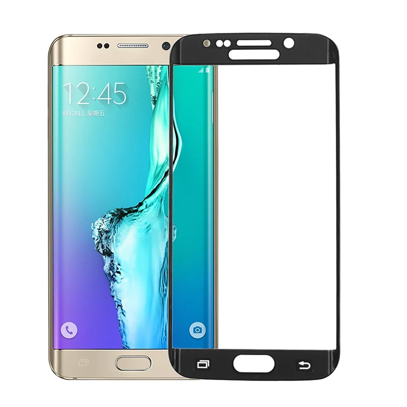 Película de pantalla de vidrio templado galvanizado 3D para Samsung Galaxy S6 Edge Plus + protectores de pantalla electrónica de consumo
