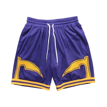 

Summer Scythe Pattern Mesh Breathable Casual Shorts Men and Women Loose Drawstring Five Point Pants Oversize Hip Hop Shorts