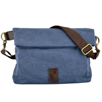 

Canvas Crossbody Bag Casual Shoulder Retro Vintage Bags for Women Men Everyday Use Traveling Hiking Camping (Blue)
