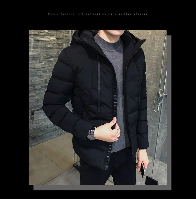 Autumn And Winter MEN'S Cotton Padded Clothing Warm Cotton Coat Korean-style Slim Fit MEN'S Coat Jacket Trend Casual Thick