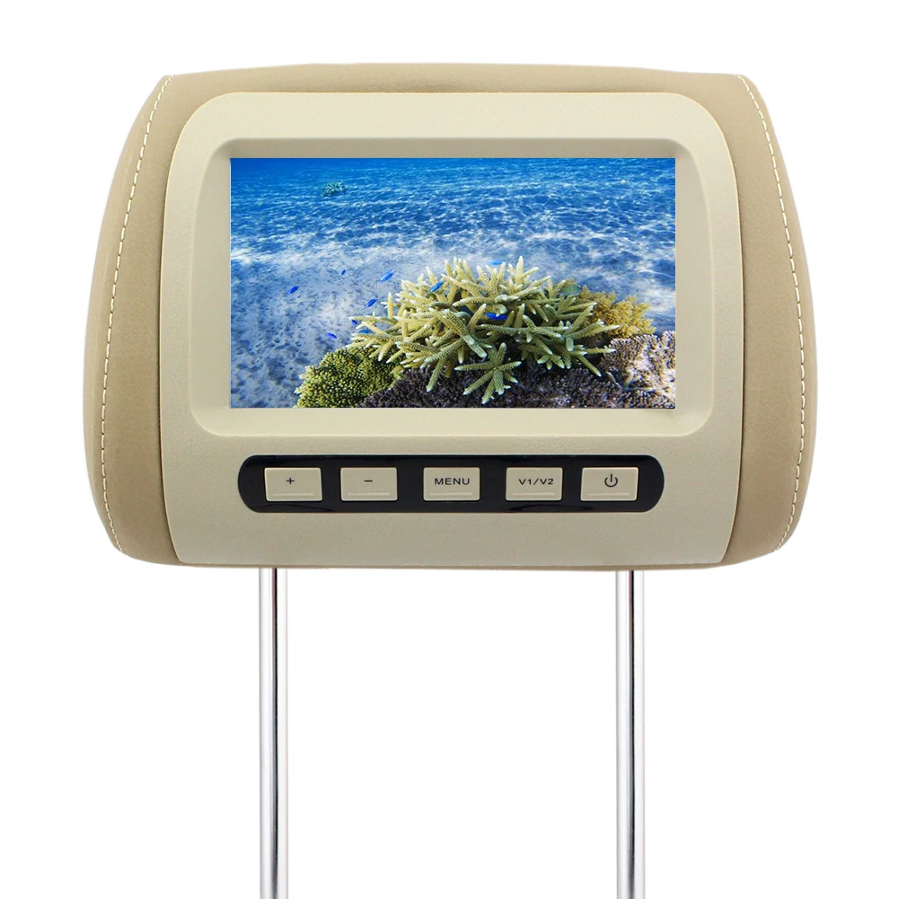 

7 Inch Wide View HD System Remote Control Multimedia Dual Input Screen Video DVD Player LCD Monitor Audio Car Headrest Digital