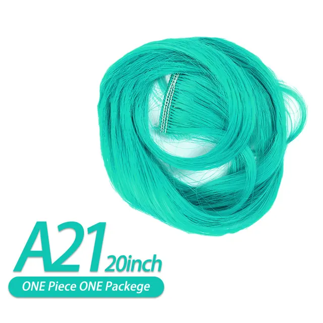 AIYEE Hair Extensions Pure RainBow Hairpiece Clip In Hair Piece Synthetic Long Straight Ombre Pink Red Rainbow Hair Piece A21