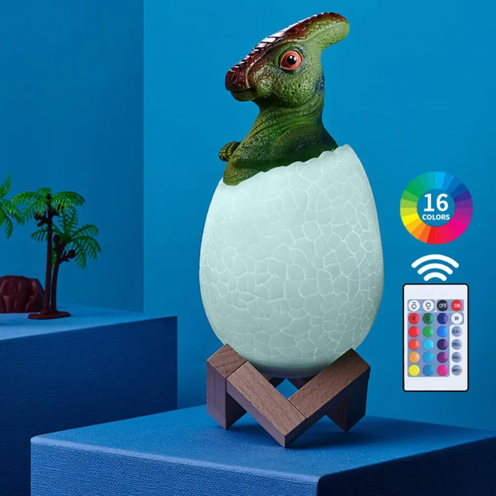 

Creative 3D Dinosaur Night Light 16 Color Touch Remote Control Color Changing USB Night Light Bedroom Cartoon Night Light