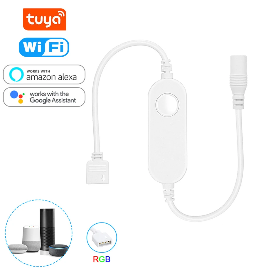 Tuya WiFi Smart LED Strip Light Contoller 4 Pin RGB DC 5 24V Voice Control  Connect controller Work with Alexa Echo, Google Home|RGB Controlers| -  AliExpress