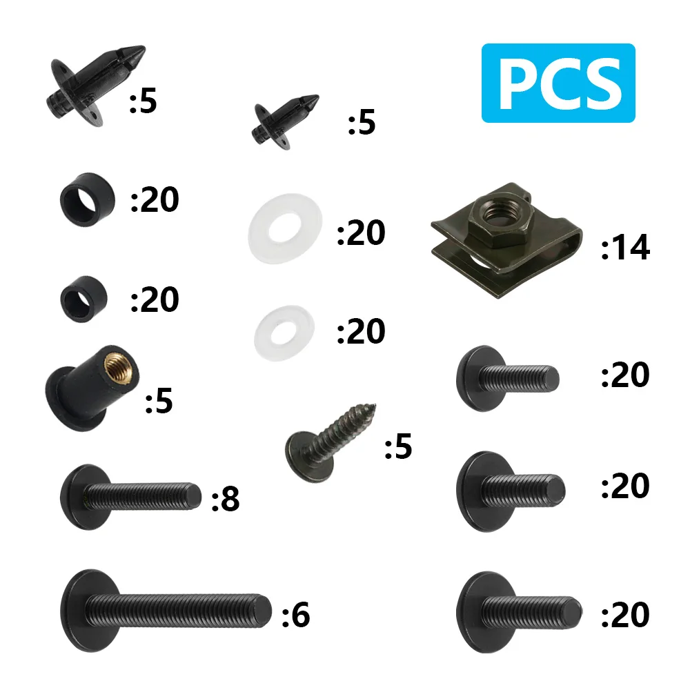 M5 M6 Fairing Bolts Screw 190PCS for Suzuki GSXR SV650 SV1000 V-strom 650 1000 Bandit 400 600 1200 GSF400 GSF1200 GS500 motorcycle accessories,motorcycle fairing