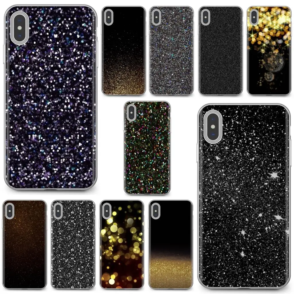 Силиконовый чехол для телефона черный блестящий iPhone 11 Pro 4 5 6 6S 7 8 X 10 XR XS Plus Max iPod Touch |