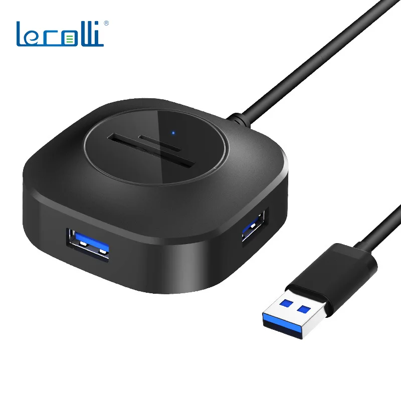 H25-3.0 Сплиттер чтение U диск эффективный USB 3.0hub USB 3,0 карта памяти SD/TF кард-ридер 3 usb порта USB 3.0hub кабельный ридер U диск - Цвет: H25-3.0