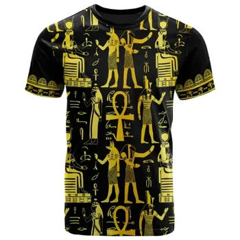 CLOOCL Men T-shirt Egyptian Hieroglyphics and Gods Self Knowledge 3D Print Women Short Sleeve Tee Shirts Casual Unisex Tops