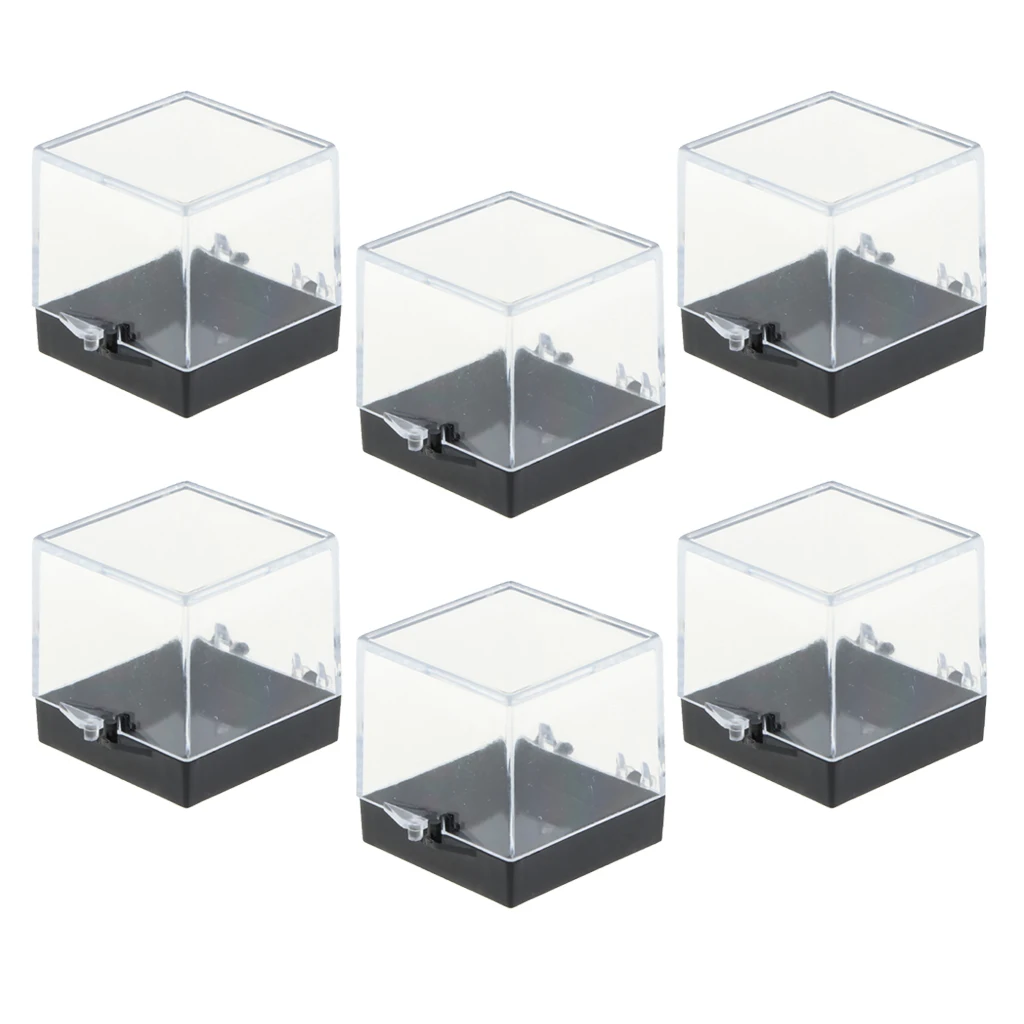 6Pack Clear Display Show Case Acrylic Box Cube for Rock Mineral Collections 