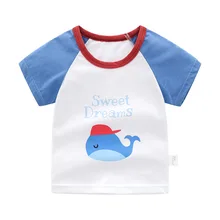 Летняя новая стильная детская футболка из чистого хлопка, корейский стиль, повседневный детский топ, легкий, дышащий