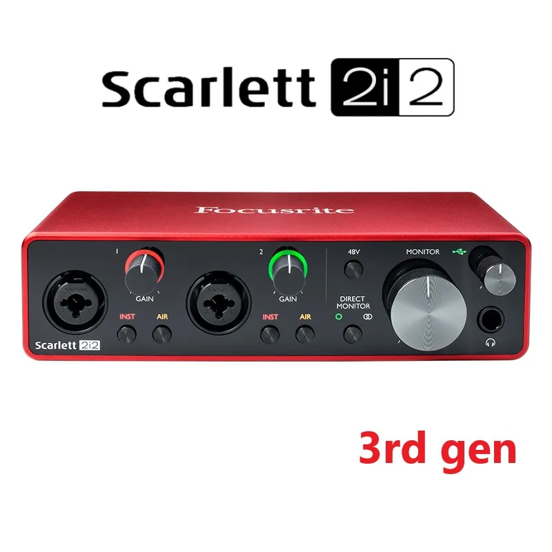 Focusrite scarlett 2i2 studio 3rd Gen записывающий набор 2i2 USB звуковая карта+ CM25 MKIII конденсаторный микрофон+ наушники HP60 MKIII