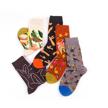 

1Pair Men Harajuku Fashion Cool Sports Running Casual Pastel Cotton Long Socks Novel Printed Funny Hiphop Happy Women Crew Socks