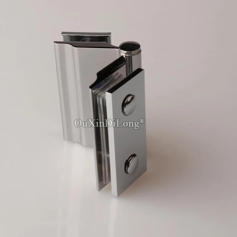 1PCS Copper Glass Door Hinges Frameless Shower Double Door Out-opening Hinges Glass Freely Angle Fixed Holder Brackets
