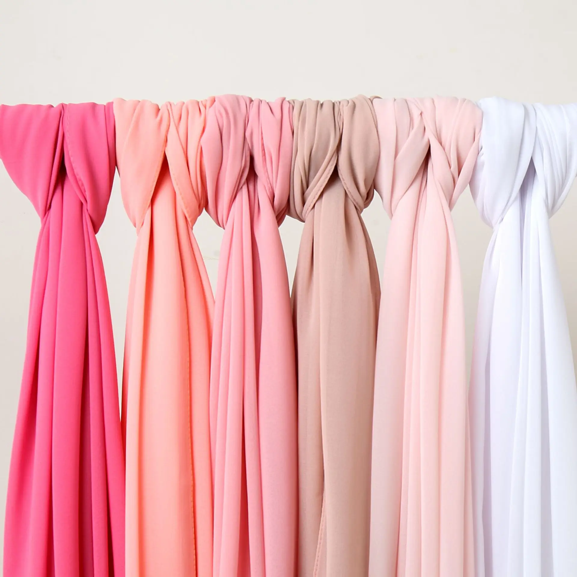 Fashion Pearl Chiffon Spring Scarf Women Solid Color Long Smooth Gloss Shawls Wraps for Muslim Lady Hijab Headcloth Scarves Gift |