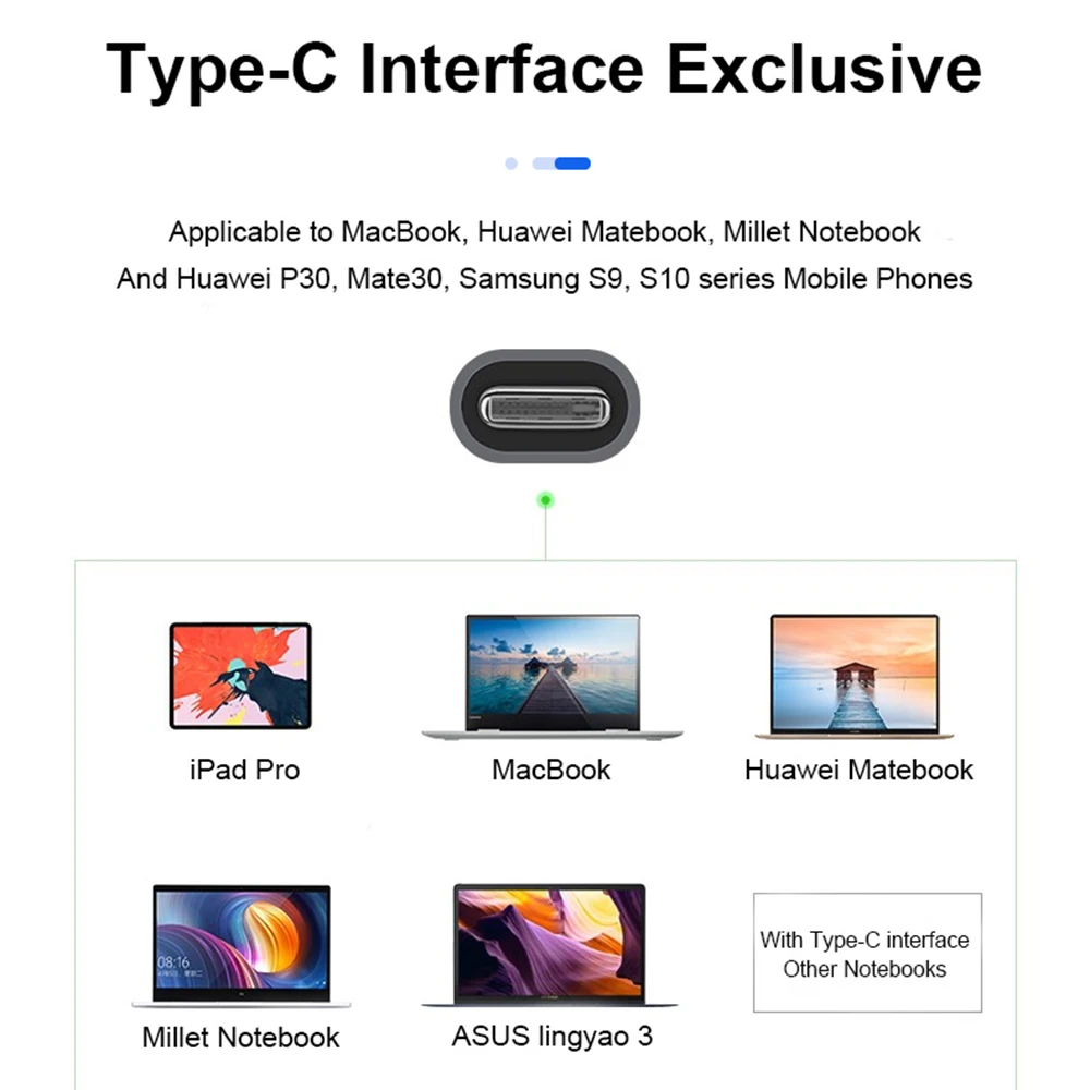WOTOBE 6-in-1 USB Type C HUB Docking Station to HDMI Compatible USB 3.0 Type-C Adapter HUB For MacBook Samsung Huawei