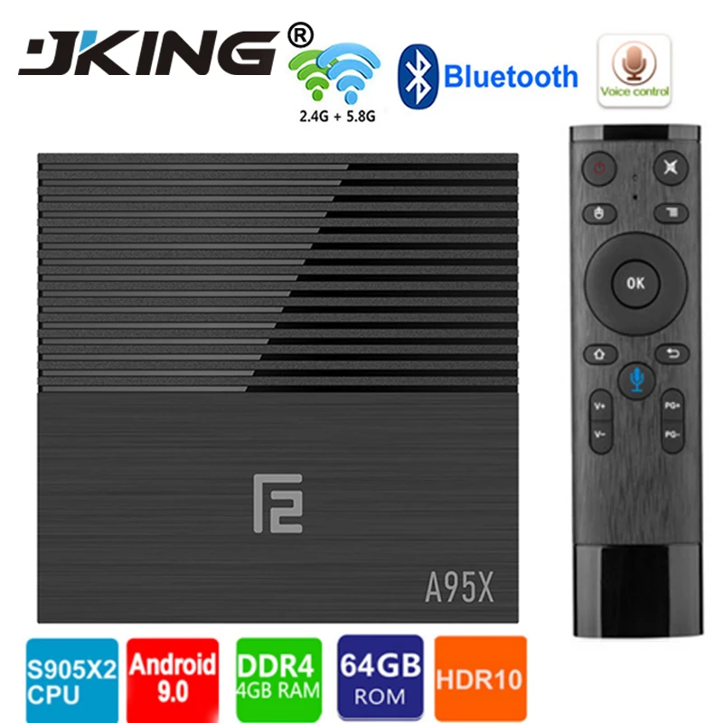 

Tv box android 9.0 Amlogic S905x2 A95x F2 android tv box 4GB 32GB 64GB Bluethooth 2.4/5G wifi Voice Contorl Smart tv android box