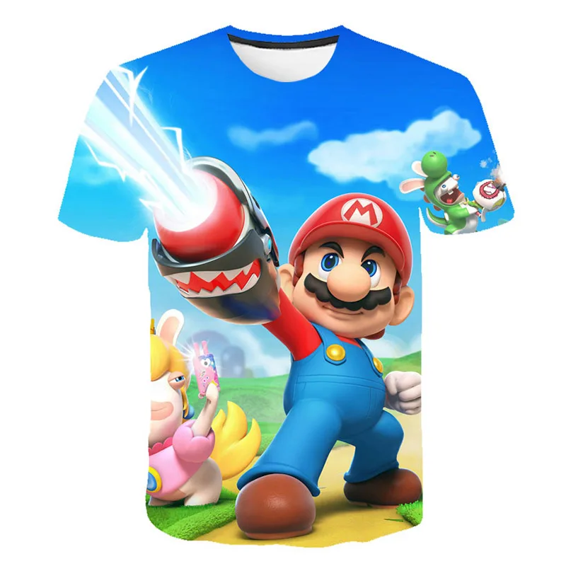 Летняя новая футболка в стиле Харадзюку, футболка с супер Марио, футболки с 3d принтом, футболка в стиле хип-хоп