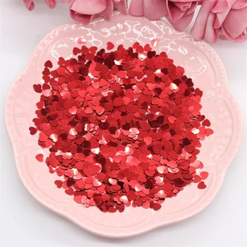 

KSCRAFT 5mm Red Heart-Shaped Shape Sequins PVC Flat for DIY Card Making Craft Color Collection