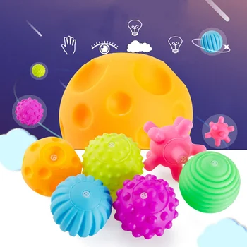 

6Pcs/Lot Textured Multi Color Ball Baby Sensory Develop Toy Baby Soft Handball Kids Baby Training Massage Balls Toys