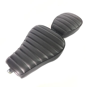 

Motorcycle Driver Front Seat Rear Passenger Seat Stripe PU Leather Cushion For XL Sportster 48 72 1200X 2010-2015
