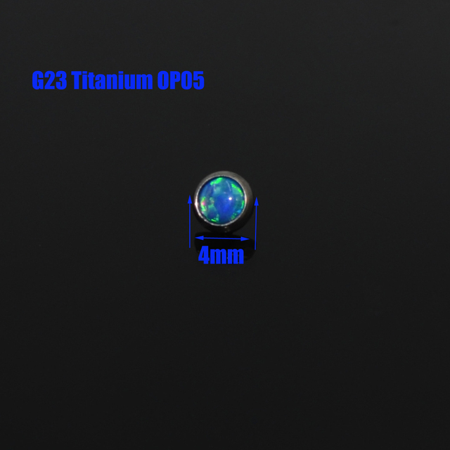 G23 4mm&5mm&6mm&7mm G23 Titanium Opal Stone Dermal Anchor Top Micro Skin Diver Surface Piercing Body Jewelry