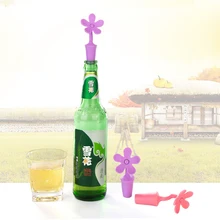 1/4 piezas de silicona vino tinto Manual prensa botella de vino sello tapón de vino flor elefante forma tapón de vino accesorios de vino(China)