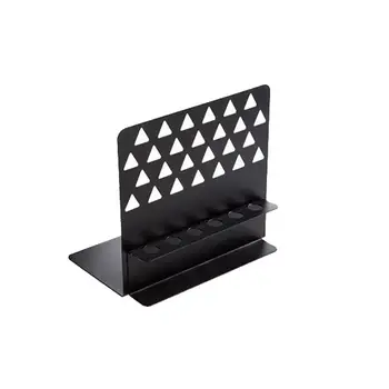 

Hollow Triangle Iron Craft Bookend with Pen Holder Desktop Book Storage Rack