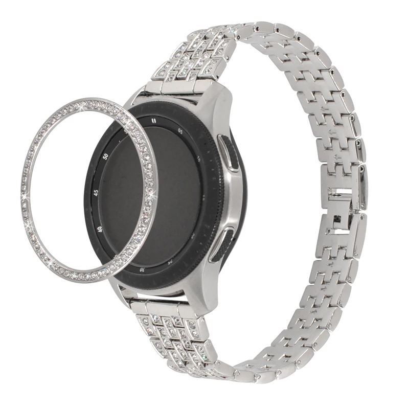 Чехол gear S3 для samsung Galaxy Watch, 46 мм, 42 мм, металлический чехол с бриллиантами, клеящаяся крышка с кольцом, не царапается, аксессуары для умных часов