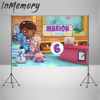 

Photography backgrounds doc mcstuffins Baby Shower Party home Decoration Custom Photocall Girls Backdrops