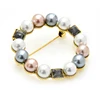 Wuli&baby Pearl Crystal Circle Brooches Women Round Flower Party Banquet Brooch Pins Gifts ► Photo 3/3