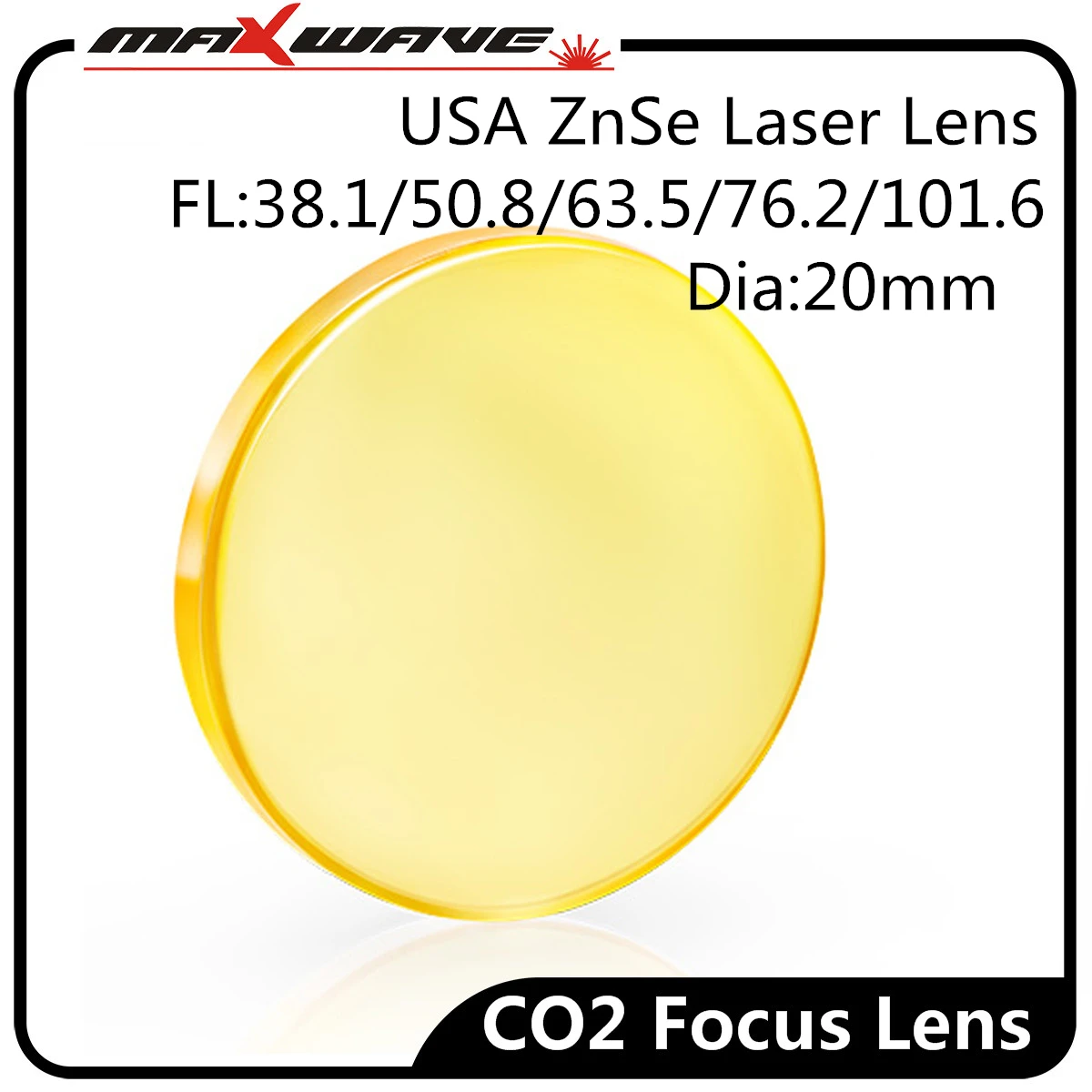 США CVD CO2 оптический лазер ZnSe фокусный объектив диаметром 20 мм FL38.1 50 8 63 5 для