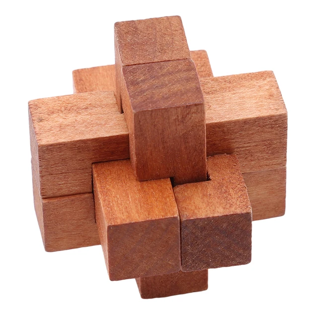 Wooden Kong Ming Lock Game Toy For Children Adults Kids Drop Shipping Iq Brain Teaser Interlocking Burr Puzzles 3