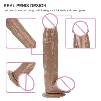 Super Big Dildos Flexible With Suction Cup 31cm Giant Extreme Huge Realistic Penis Sex Toys for Women Female Masturbator 4