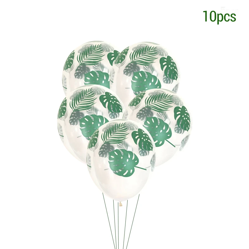 10pcs balloon1 Гавайские Вечерние Декорации Искусственные цветы Пальмовые Листья Бантинг Баннер Luau Фламинго летние тропические вечерние свадебные украшения - Цвет: 10pcs balloon1